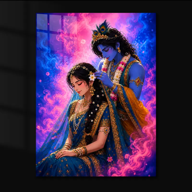 Shri Radha Krishna Premium Metal Wall Art