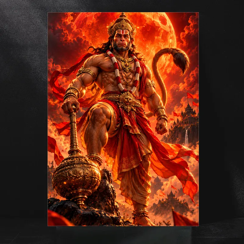 Bajrangbali Wall Decor for Devotional Home Interiors