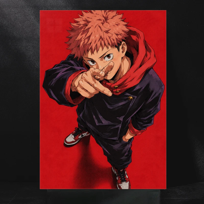 Yuji Itadori Aesthetic Anime Metal Poster